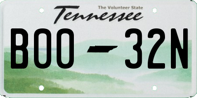 TN license plate B0032N