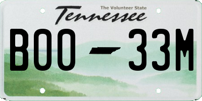 TN license plate B0033M