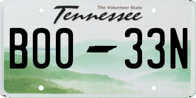 TN license plate B0033N