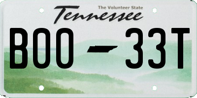 TN license plate B0033T