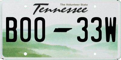 TN license plate B0033W