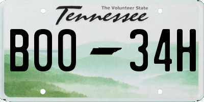 TN license plate B0034H