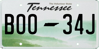TN license plate B0034J