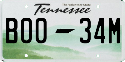 TN license plate B0034M