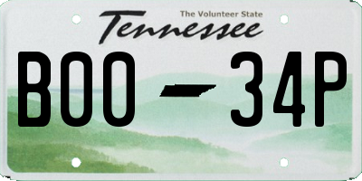 TN license plate B0034P