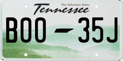 TN license plate B0035J