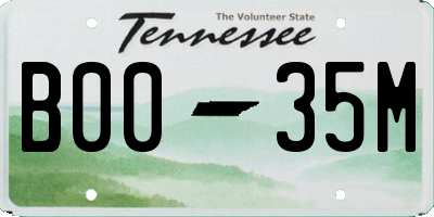TN license plate B0035M