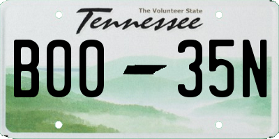 TN license plate B0035N