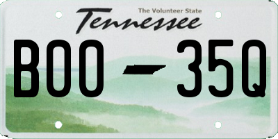TN license plate B0035Q