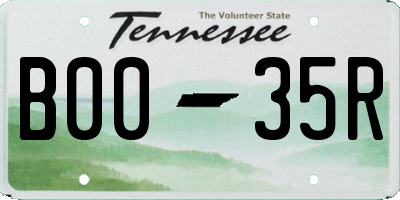 TN license plate B0035R
