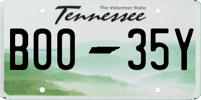 TN license plate B0035Y