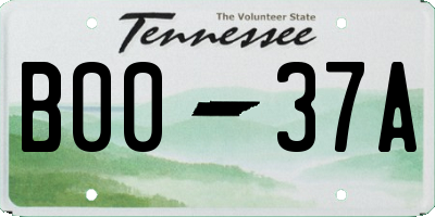 TN license plate B0037A