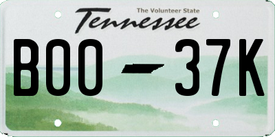 TN license plate B0037K