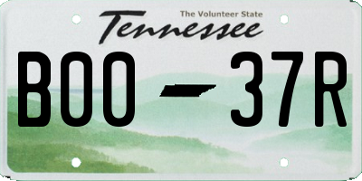 TN license plate B0037R