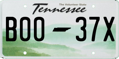 TN license plate B0037X