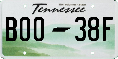 TN license plate B0038F