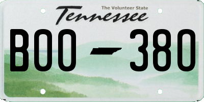 TN license plate B0038O