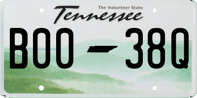 TN license plate B0038Q