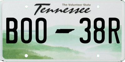 TN license plate B0038R
