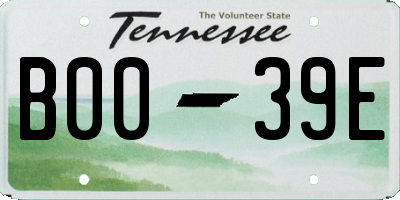 TN license plate B0039E
