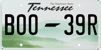 TN license plate B0039R