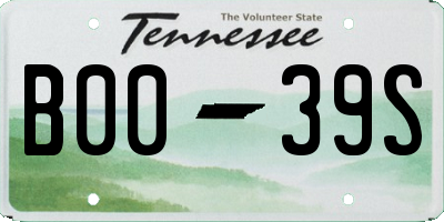 TN license plate B0039S