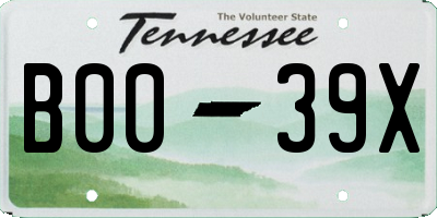 TN license plate B0039X
