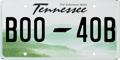 TN license plate B0040B