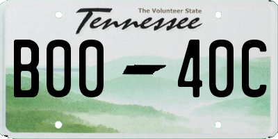 TN license plate B0040C