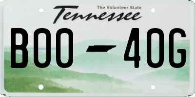 TN license plate B0040G