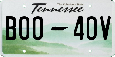 TN license plate B0040V