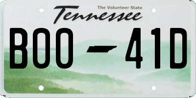 TN license plate B0041D