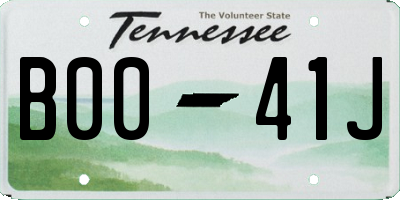 TN license plate B0041J