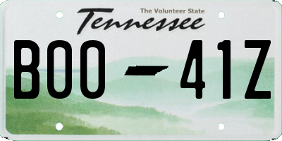 TN license plate B0041Z