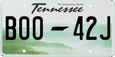 TN license plate B0042J