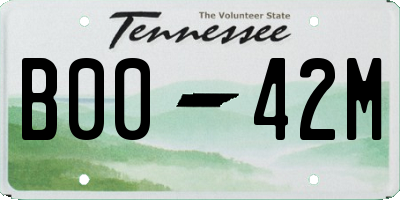 TN license plate B0042M