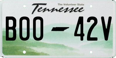 TN license plate B0042V