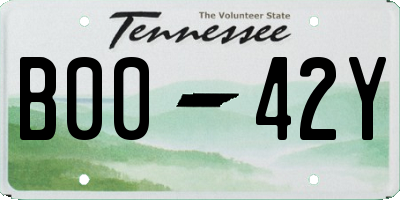 TN license plate B0042Y