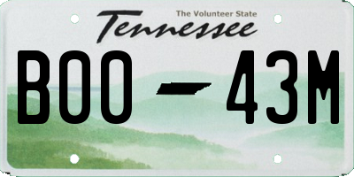 TN license plate B0043M