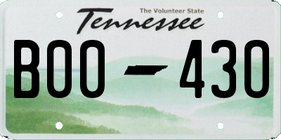TN license plate B0043O
