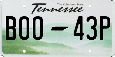 TN license plate B0043P