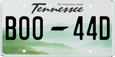 TN license plate B0044D