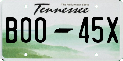 TN license plate B0045X
