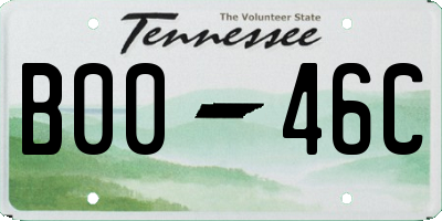 TN license plate B0046C