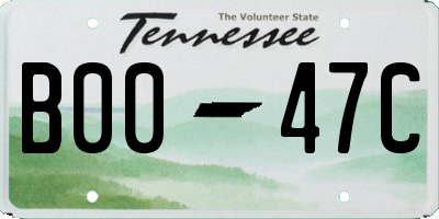 TN license plate B0047C