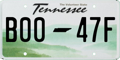 TN license plate B0047F