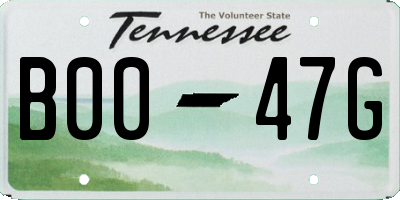 TN license plate B0047G