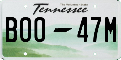 TN license plate B0047M