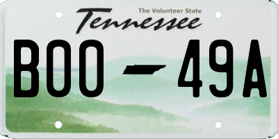 TN license plate B0049A
