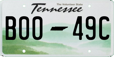 TN license plate B0049C